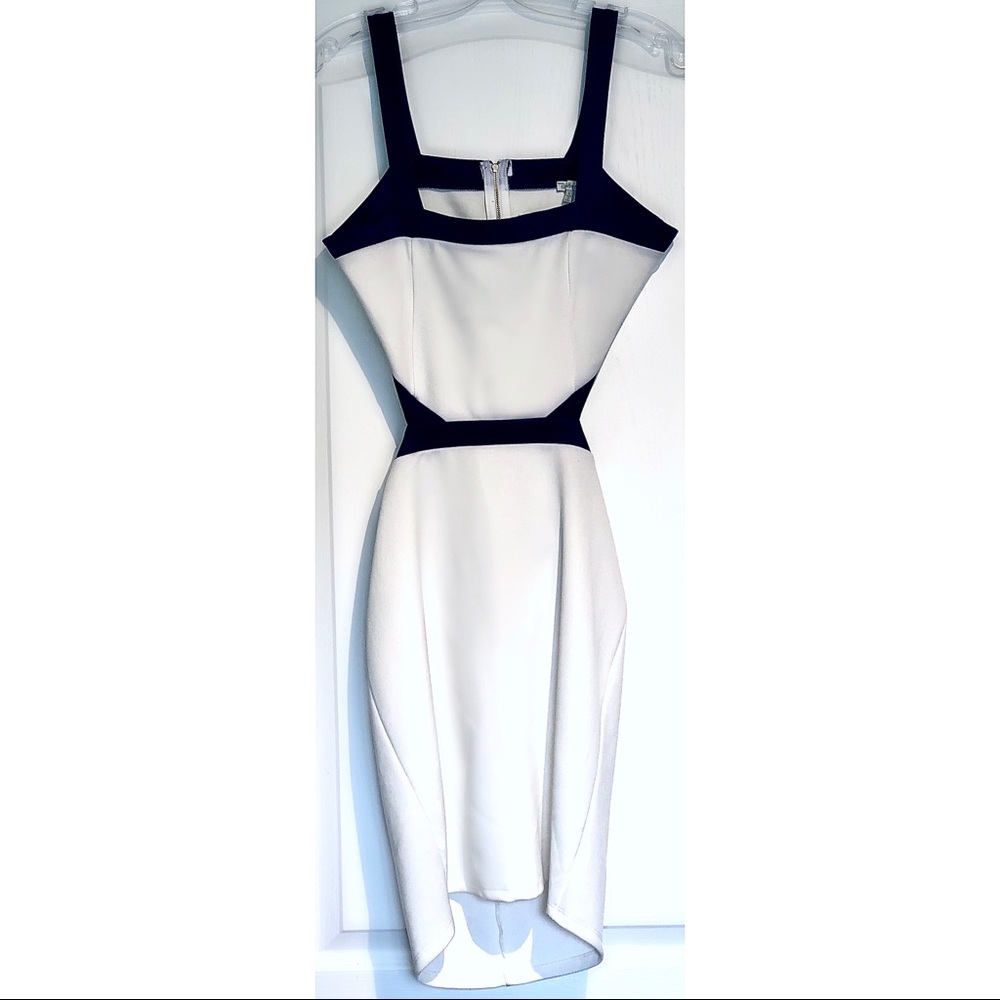 🖤NWOT - Cut Out Side Bodycon Navy White Dress